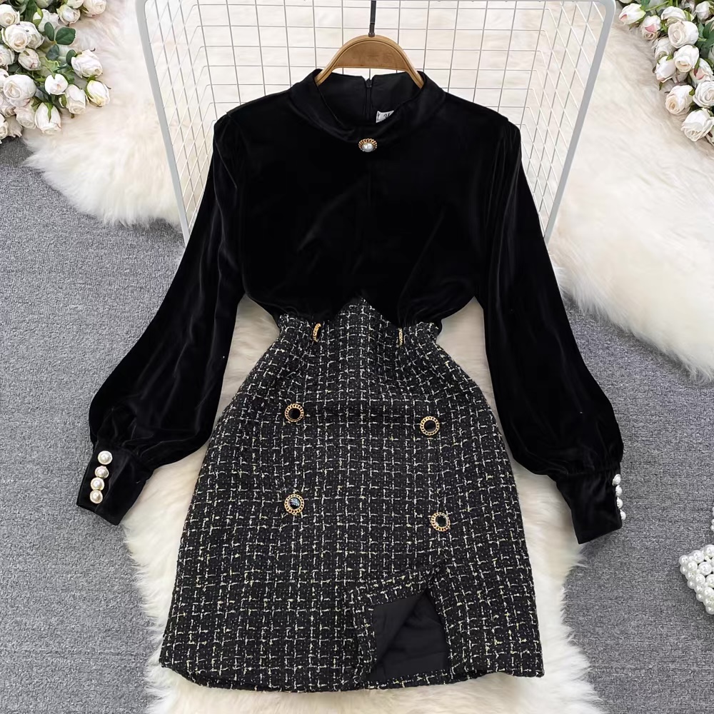 In control motto woolen dress FD103 image